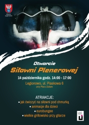 palakt informujący o otwarciu siłowni plenerowej.