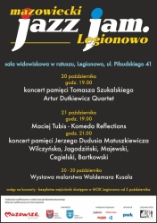 plakat informujący o Mazowieckim jazz jam