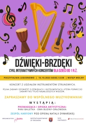 Plakat informujący o wydarzeniu brzdęki dźwięki