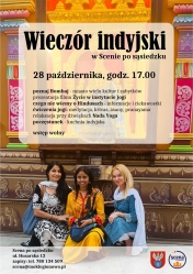 Plakat promujący wueczór indyjski