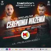 Plkat informujący o oficjalnej ceremonii ważenia.