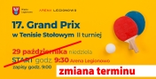 Plakat informujący o turnieju tenisa stołowego.