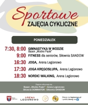 Grafika informująca o zajęciach w ramach Sportowe zajęcia cykliczne