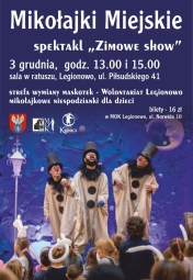 Plakat informujący o miejskich mikołajkach w Legionowie
