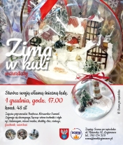 Plakat informujący o warsztatach - zima w kuli.