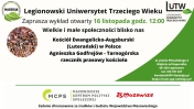 Plakat o wykładzie otwartym legionowskiego UTW.
