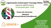Plakat o wykładzie otwartym legionowskiego UTW.