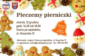 Plakat informujący o zimowych warsztatach dla dzieci w wieku 5-12 lat