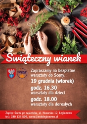 Plakat informujący o warsztatach dla dzieci i dorosłych