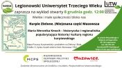 Plakt informujący o wykładzie otwartym Kurpie Zielone, (Nie)znana część Mazowsza