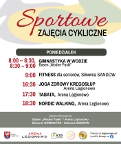 Grafika informująca o zajęciach w ramach Sportowe zajęcia cykliczne