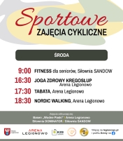 Grafika informująca o zajęciach w ramach Sportowe zajęcia cykliczne
