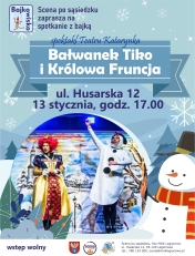 Plakat informujący o przedstawieniu dla dzieci.