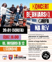 Plakat informujący o koncercie bębniarskim