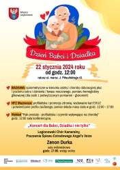 Plakat promujący Dzień Babci i Dziadka w Legionowie