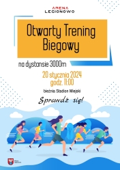 Plakat informujący o otwartym biegu treningowym