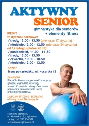 plakat informujący o zajęciach dla seniorów
