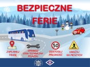 Grafika promująca akcję bezpieczne ferie