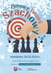 Plakat informujący o Zimowym Turnieju Szachowym