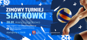 Plakat informujący o turnieju siatkówki