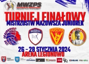 Plakat informujący o trunieju finałowym Mistrzostw Mazowsza Juniorek