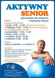 plakat informujący o zajęciach dla seniorów