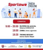 Grafika informująca o zajęciach w ramach Sportowe zajęcia cykliczne