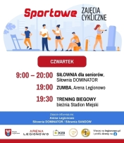 Grafika informująca o zajęciach w ramach Sportowe zajęcia cykliczne