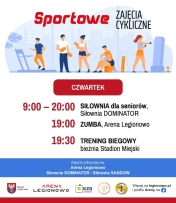 Grafika informująca o zajęciach w ramach Sportowe zajęcia cykliczne