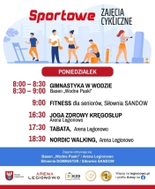 Grafika informująca o zajęciach w ramach Sportowe zajęcia cykliczne