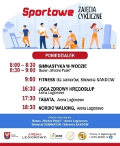 Grafika informująca o zajęciach w ramach Sportowe zajęcia cykliczne