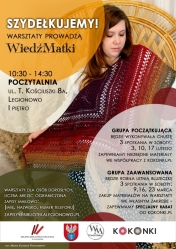 Plakat informujący o warsztatach z szydełkowania