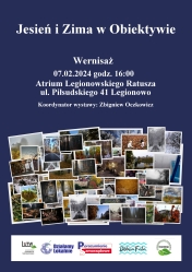 Plakat promujący wernisaż: Jesień i Zima w Obiektywie