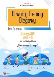 Plakat informujący o otwartym treningu biegowym