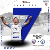 Plakat informujący o meczu piłki ręcznej