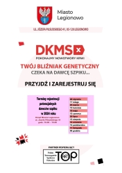 Plakat informujący o akcji rejestracji potencjalnych dawców szpiku kostnego