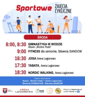 Grafika informująca o zajęciach w ramach Sportowe zajęcia cykliczne