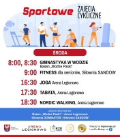 Grafika informująca o zajęciach w ramach Sportowe zajęcia cykliczne