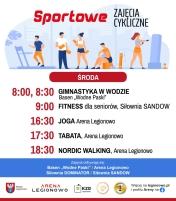 Grafika informująca o zajęciach w ramach Sportowe zajęcia cykliczne