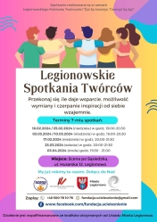 Plakat informujący o legionowskim spotkaniu twórców