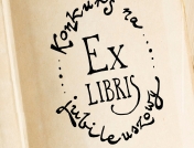Okładka książki z napisem konkurs na jubileuszowy ex libris