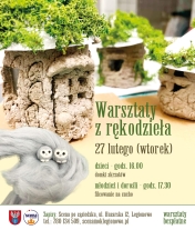 Plakat informujący o warsztatach z rękodzieła