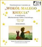 Plakat informujący o przedstawieniu teatralnym