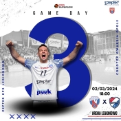 Plakat informujący o meczu piłki ręcznej