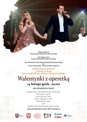 Plakat informujący o koncercie walentynki z operetką