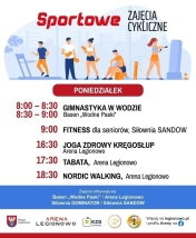 Grafika informująca o zajęciach w ramach Sportowe zajęcia cykliczne
