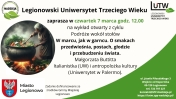 Plakat informujący o wykładzie otwartym - W marcu, jak w garncu