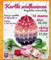 Plakat informujący o bezpłatnych warsztatcha