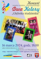 Plakat informujący o występie zesapołu Dwa kolory