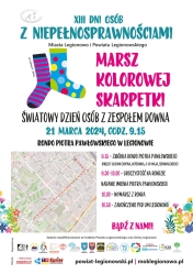 Plakat promujący Marsz kolorowej skarpetki 2024